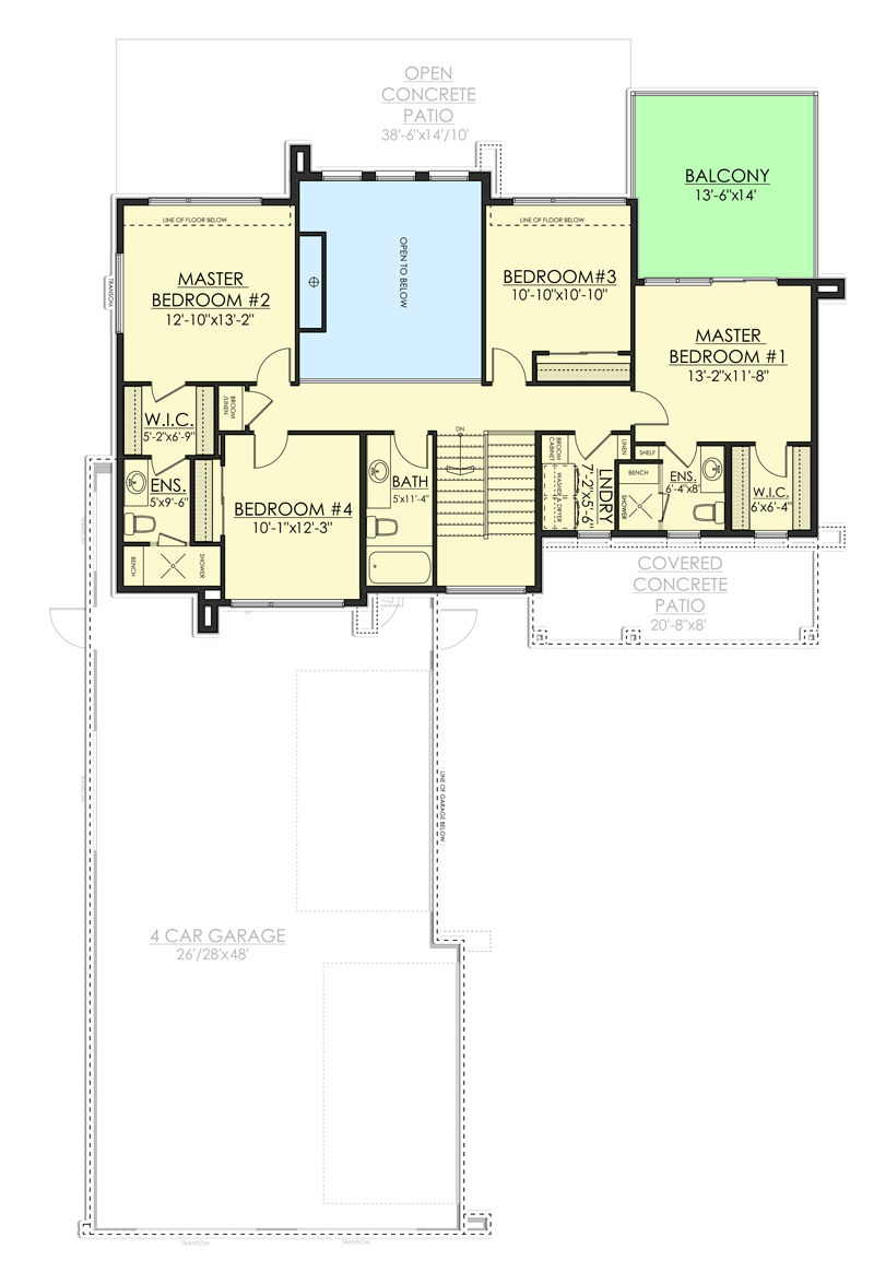 Plan 81715AB: Contemporary New American Home Plan with Flex Room and Two Master Suites - Floor Plan - 2nd Floor - Contemporary, Mountain, New American, Northwest, Transitional