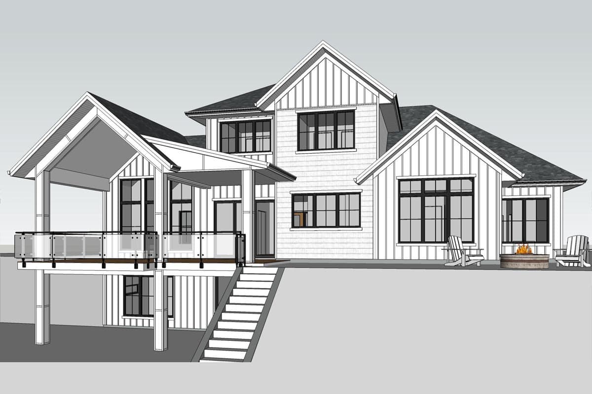 Plan 81718AB: New American Farmhouse Plan Under 2700 Square Feet with Walkout Basement - Image #6 - Contemporary, Country, Modern Farmhouse, New American, Transitional