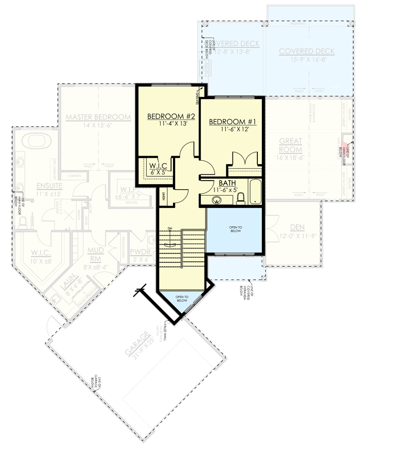 Plan 81718AB: New American Farmhouse Plan Under 2700 Square Feet with Walkout Basement - Floor Plan - 2nd Floor - Contemporary, Country, Modern Farmhouse, New American, Transitional