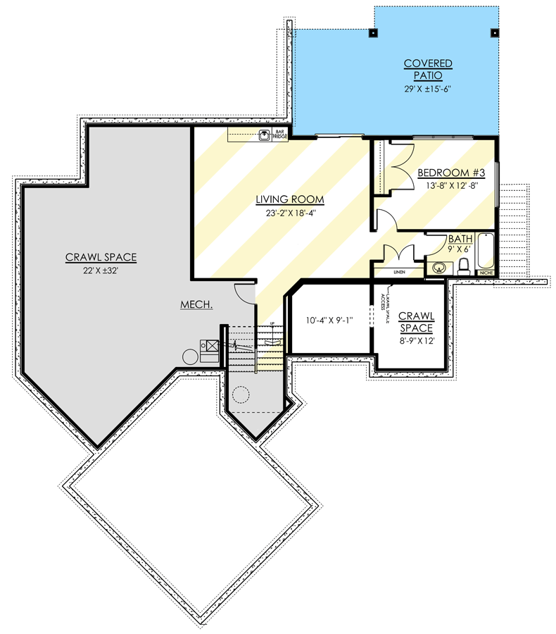 Plan 81718AB: New American Farmhouse Plan Under 2700 Square Feet with Walkout Basement - Floor Plan - Optionally Finished Lower Level - Contemporary, Country, Modern Farmhouse, New American, Transitional