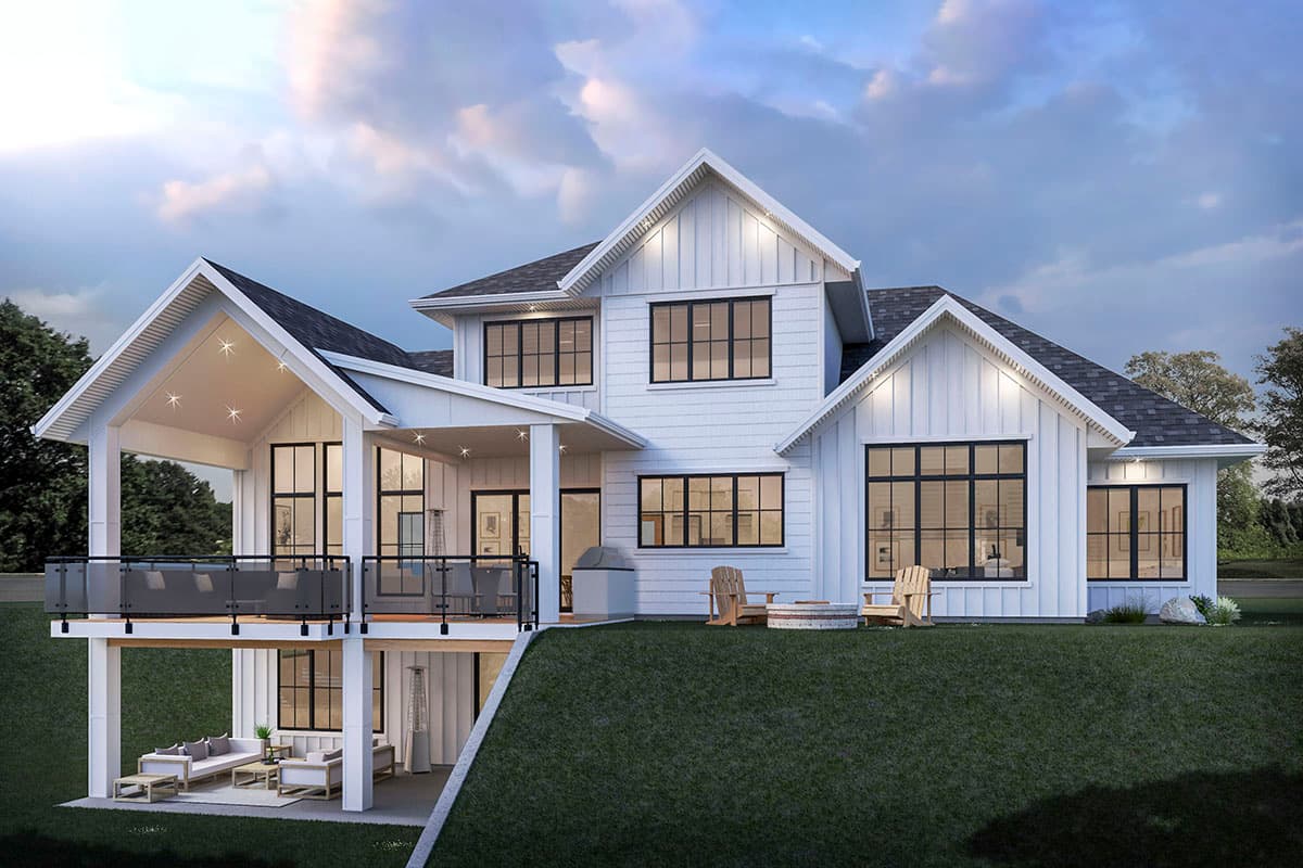 Plan 81718AB: New American Farmhouse Plan Under 2700 Square Feet with Walkout Basement - Image #4 - Contemporary, Country, Modern Farmhouse, New American, Transitional