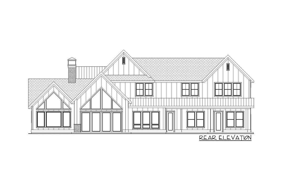 Plan 580023DFT: 4500 Square Foot 5-Bed New American House Plan with 2-Story Great Room - Image #4 - Country, Craftsman, Farmhouse, Modern Farmhouse, New American, Traditional