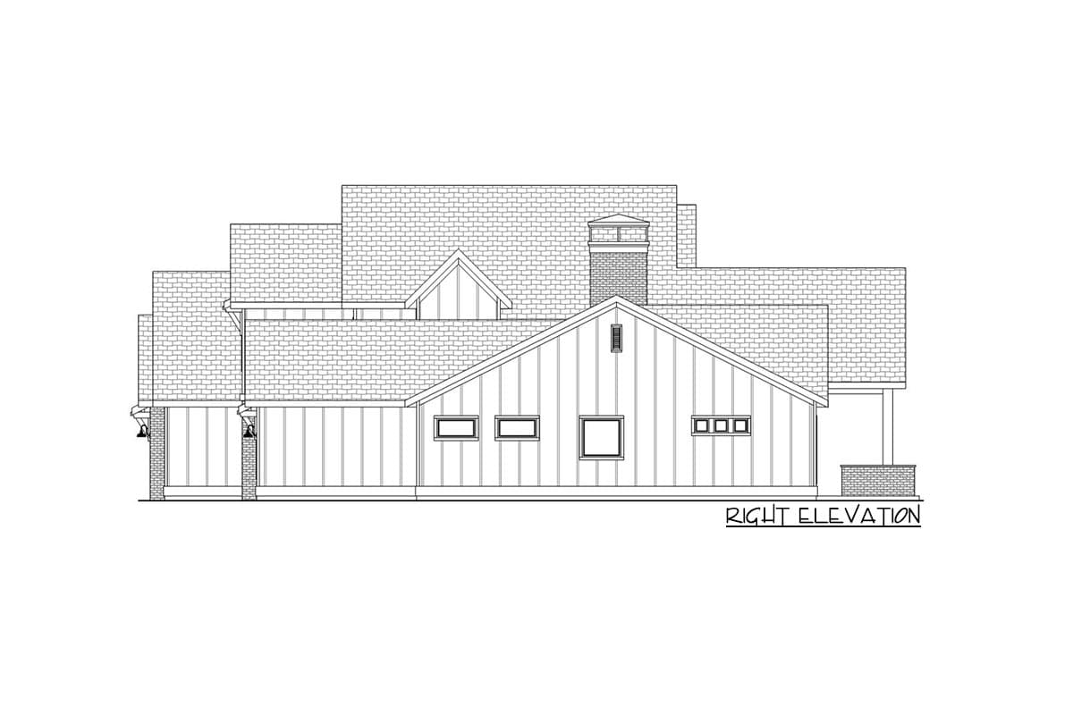 Plan 580023DFT: 4500 Square Foot 5-Bed New American House Plan with 2-Story Great Room - Image #5 - Country, Craftsman, Farmhouse, Modern Farmhouse, New American, Traditional