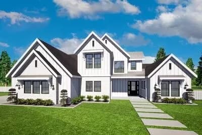 4500 Square Foot 5-Bed New American House Plan with 2-Story Great Room