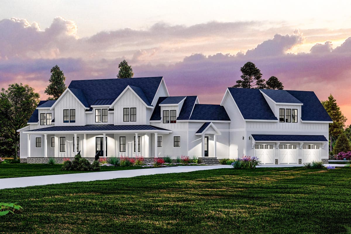 Plan 500083VV: Exclusive Modern Farmhouse Plan with Home Office above Garage - Image #7 - Country, Farmhouse, Modern Farmhouse, New American, Traditional