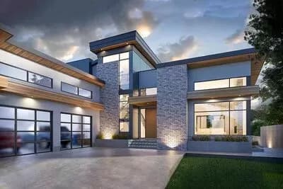 3-Level Modern Home Plan with Lower Level Recording Studio