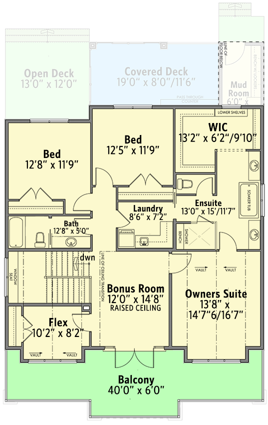 Plan 81721AB: New American Transitional Home Plan with Home Office and Flex Space - 2922 Sq Ft - Floor Plan - 2nd Floor - Country, Craftsman, Farmhouse, Modern Farmhouse, New American, Northwest, Southern, Transitional