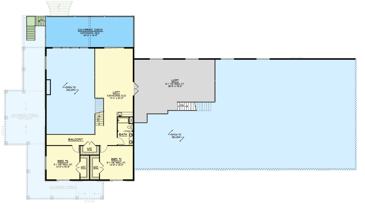 Plan 135184GRA: Barndo-Style House Plan with Massive 4-Car Garage with 2 Lofts - 4601 Sq Ft - Floor Plan - 2nd Floor - Barndominium, Country, Rustic, Traditional