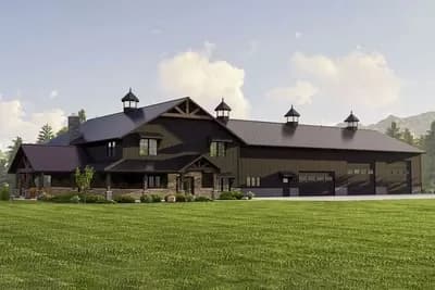 Barndo-Style House Plan with Massive 4-Car Garage with 2 Lofts - 4601 Sq Ft