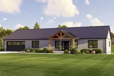 Rustic Ranch Plan with Walkout Basement and Home Theater
