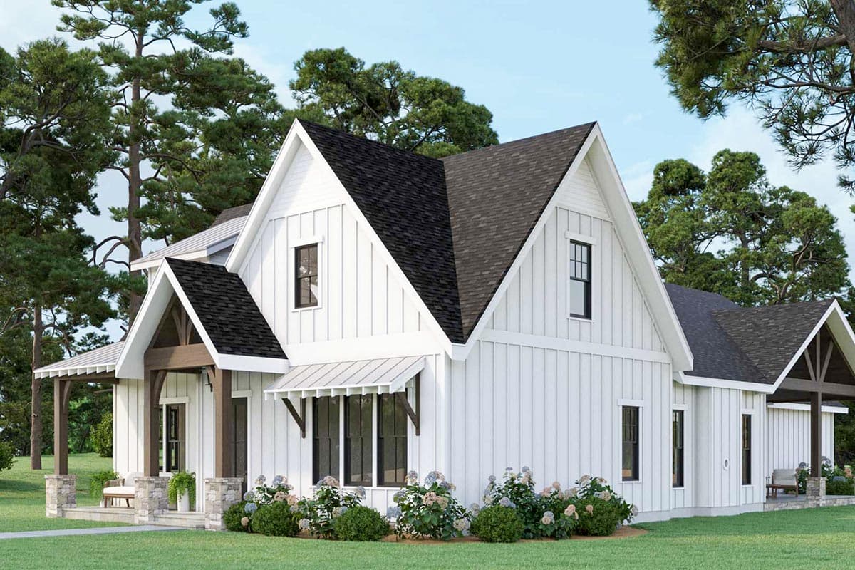 Plan 50217PH: Narrow Modern Farmhouse House Plan with 2-Story Living Space and Loft - Image #5 - Cottage, Country, Craftsman, New American, Traditional