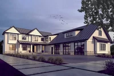 Modern Farmhouse Plan with Expansive Garage and 3,895 Square Feet of Living Space