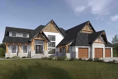 Mountain Craftsman Home Plan with Private Master Floor