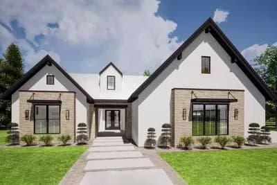 Transitional Ranch Plan with Second-level Flex Room