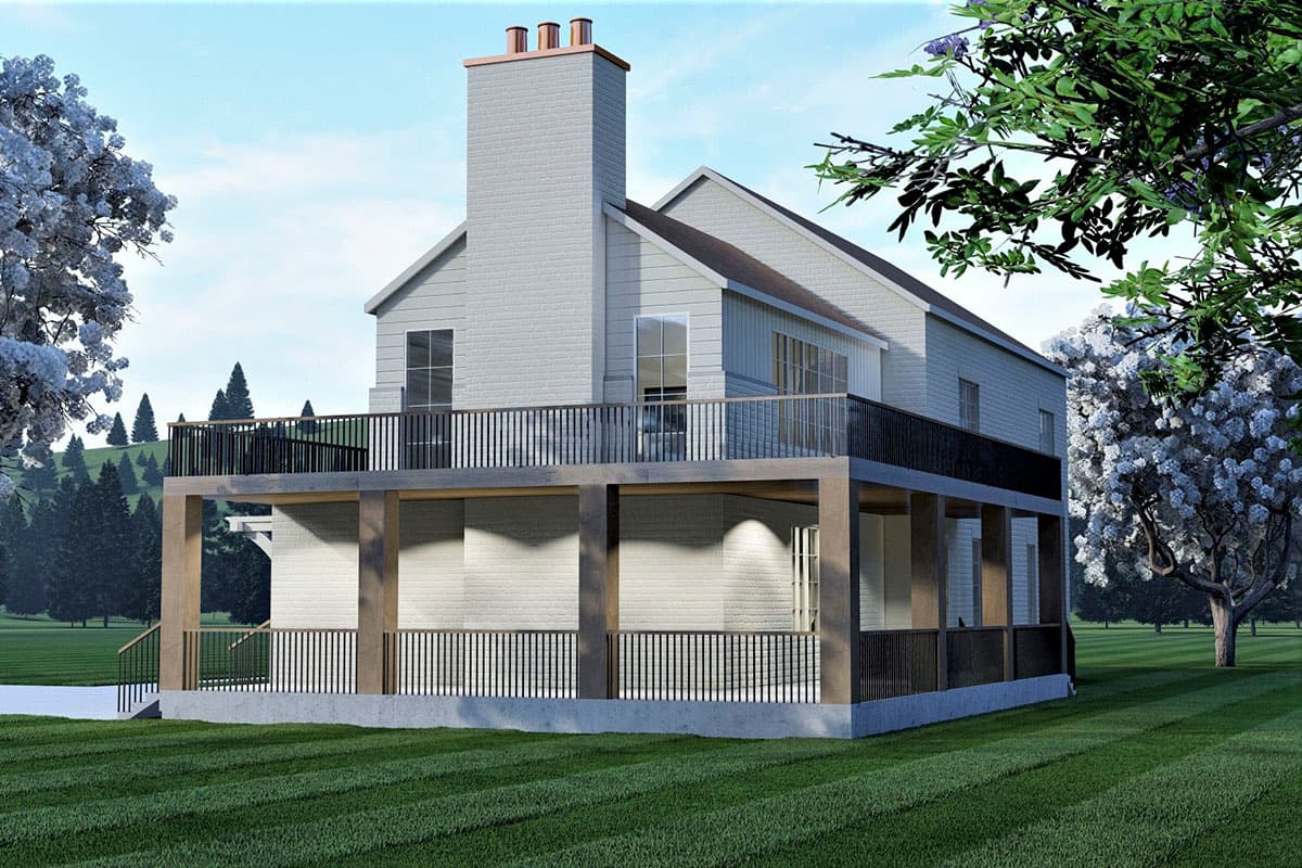 Plan 490054NAH: 4 Bed Transitional House Plan with Upstairs Master Suite with Fireplace - Image #7 - European, Traditional, Transitional