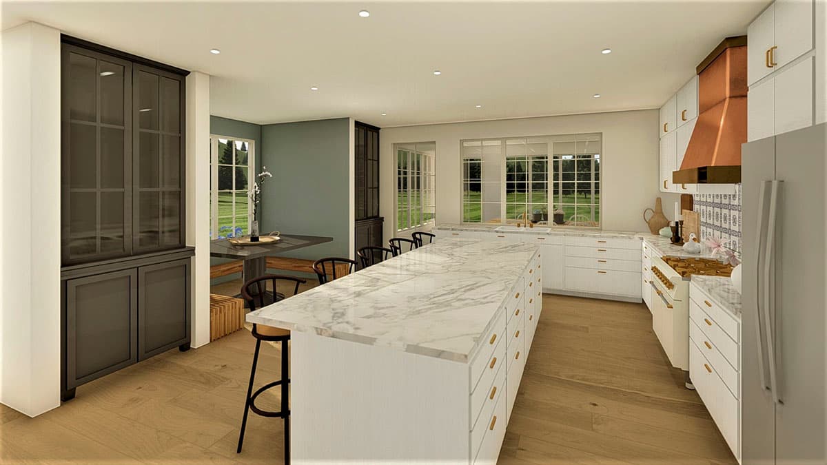 Plan 490054NAH: 4 Bed Transitional House Plan with Upstairs Master Suite with Fireplace - Image #12 - European, Traditional, Transitional