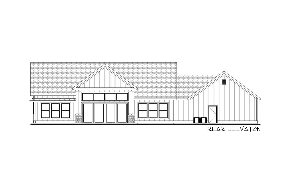 Plan 580029DFT: Transitional Ranch Plan with 4-Car Garage and Dog Run - Image #4 - Craftsman, New American, Ranch