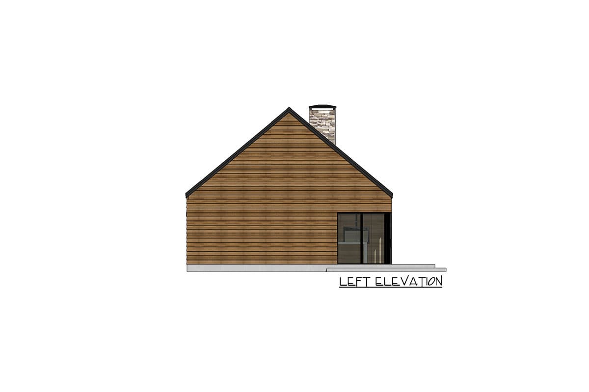 Plan 420055WNT: 2-Bed Modern Mountain Cabin with Glassed-in Living Room and 2-Car Garage - Image #11 - Cabin, Contemporary, Mid Century Modern, Modern, Mountain, New American, Ranch, Rustic