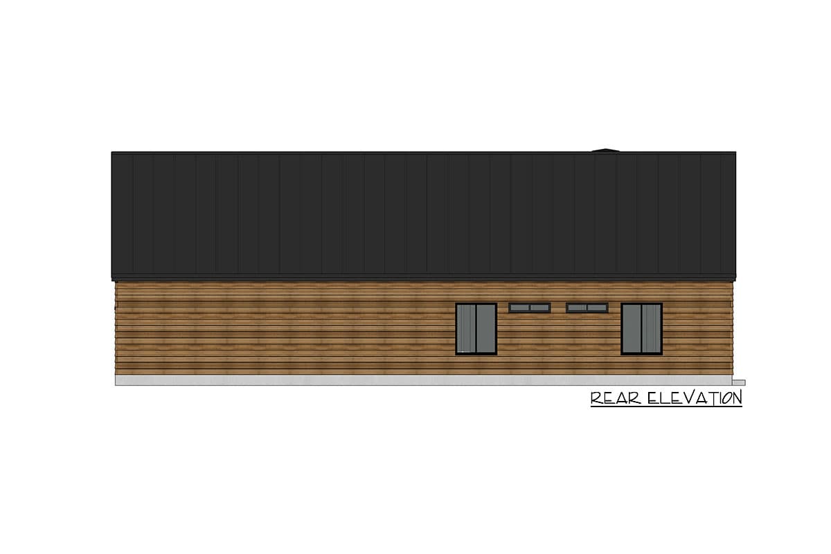 Plan 420055WNT: 2-Bed Modern Mountain Cabin with Glassed-in Living Room and 2-Car Garage - Image #12 - Cabin, Contemporary, Mid Century Modern, Modern, Mountain, New American, Ranch, Rustic