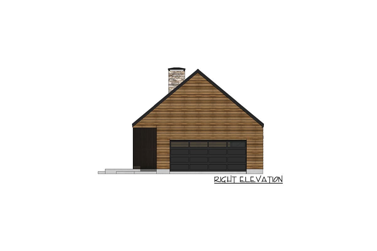 Plan 420055WNT: 2-Bed Modern Mountain Cabin with Glassed-in Living Room and 2-Car Garage - Image #13 - Cabin, Contemporary, Mid Century Modern, Modern, Mountain, New American, Ranch, Rustic