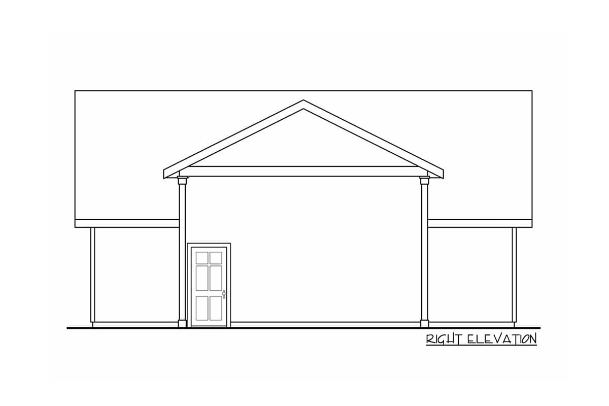 Plan 72355DA: 3-Car 1080 Square Foot Garage with 294 Square Foot RV Carport - Image #4 - Country, Traditional