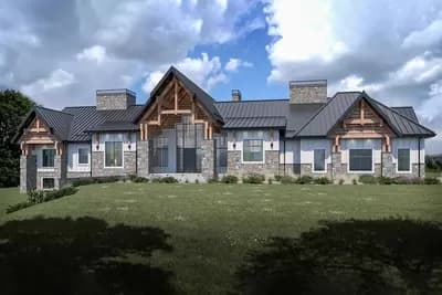 Mountain Ranch Plan with Ski Room and Optional Walkout Basement