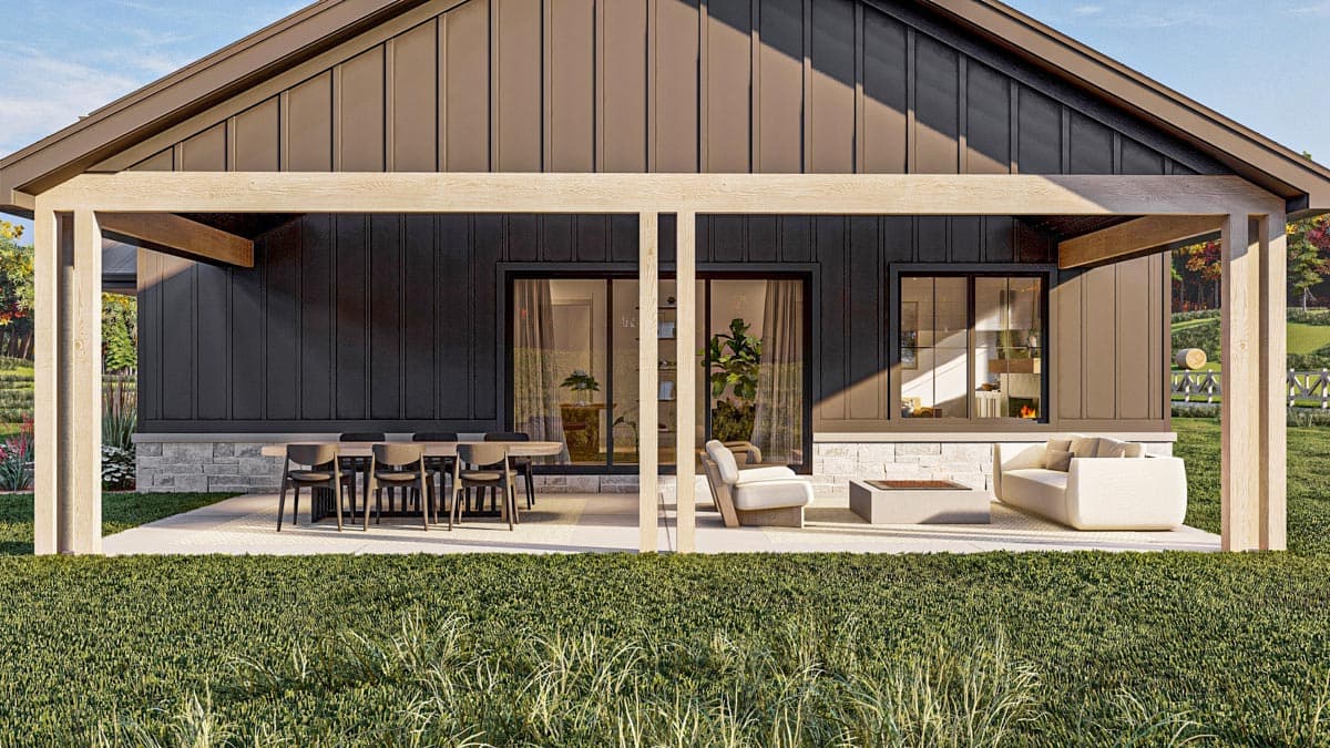 Plan 623137DJ: 1500 Sq Ft Barndominium-Style House Plan with 2-Beds and an Oversized Garage - Image #6 - Barndominium, Country, Craftsman, Ranch, Southern