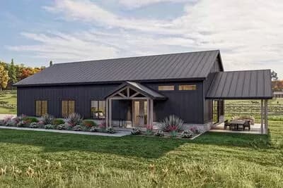 1500 Sq Ft Barndominium-Style House Plan with 2-Beds and an Oversized Garage