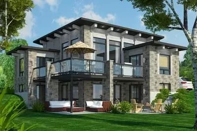 3-Bed Modern Home Plan Under 2000 Sq. Ft. for the Rear View Lot