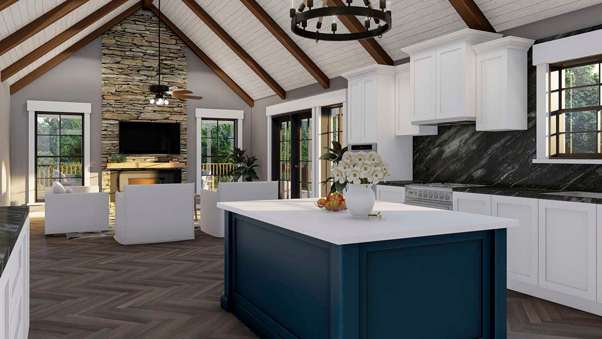 Plan 70787MK: 1900 Square Foot 2-Bed House Plan with L-Shaped Porch in Back - 1937 Sq Ft - Image #9 - Cottage, Country, Rustic, Traditional, Vacation