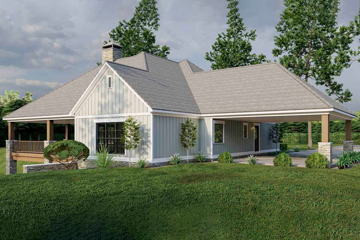 Plan 70787MK: 1900 Square Foot 2-Bed House Plan with L-Shaped Porch in Back - 1937 Sq Ft - Image #13 - Cottage, Country, Rustic, Traditional, Vacation