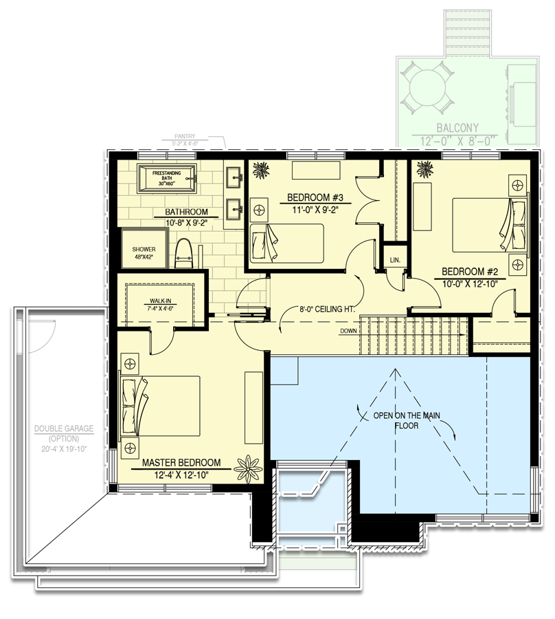 Plan 90341PD: Transitional 2-Story House Plan under 1,700 Square Feet of Living Space  - Floor Plan - 2nd Floor - Contemporary, Craftsman, New American, Transitional