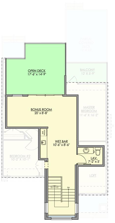Plan 81733AB: Modern Home Plan with Third Floor Wet Bar and Deck and Lower Level Home Theater - Floor Plan - Third Level