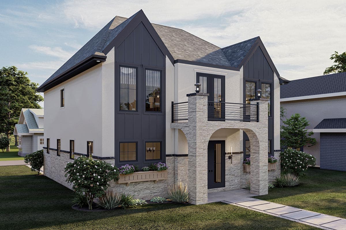 Plan 623138DJ: Modern European-Style Carriage House Plan with 3-Beds Upstairs - Image #5 - Carriage, Cottage, European, Transitional