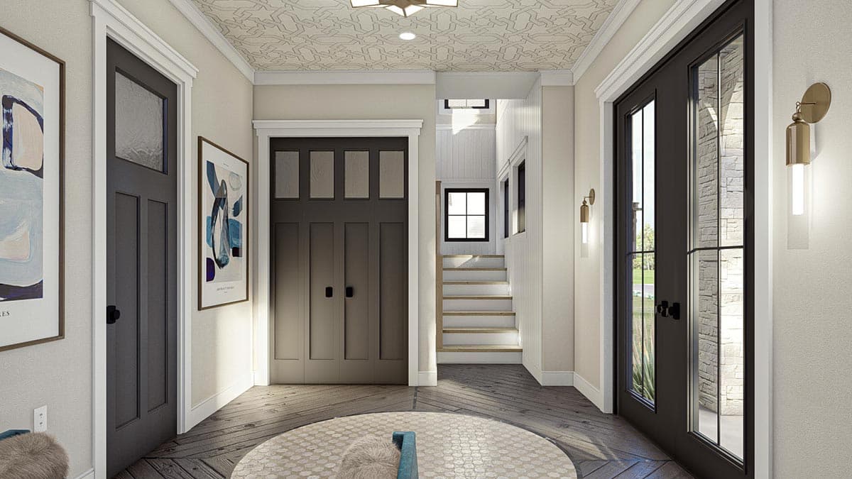 Plan 623138DJ: Modern European-Style Carriage House Plan with 3-Beds Upstairs - Image #10 - Carriage, Cottage, European, Transitional