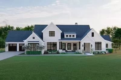4 Bed Modern Farmhouse with Home Office Under 3400 Sq Ft