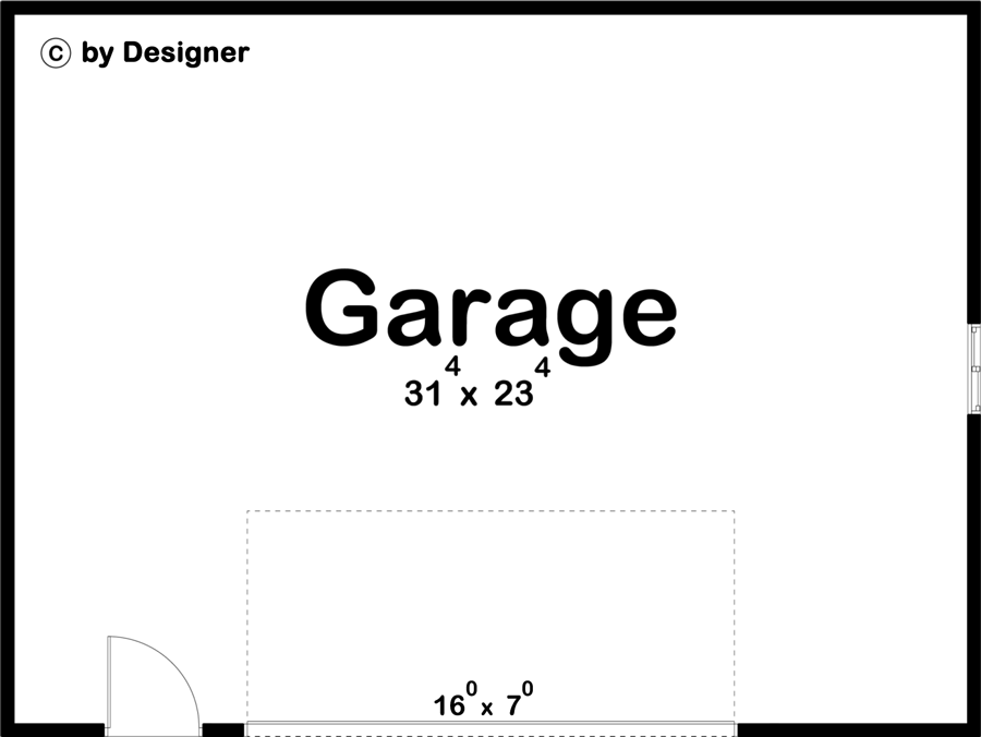 Plan 623140DJ: Oversized 2-Car Garage Plan with a Single Garage Door - Floor Plan - Main Level - Traditional