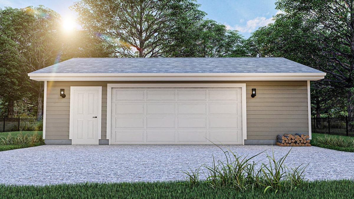 Plan 623140DJ: Oversized 2-Car Garage Plan with a Single Garage Door - Image #5 - Traditional