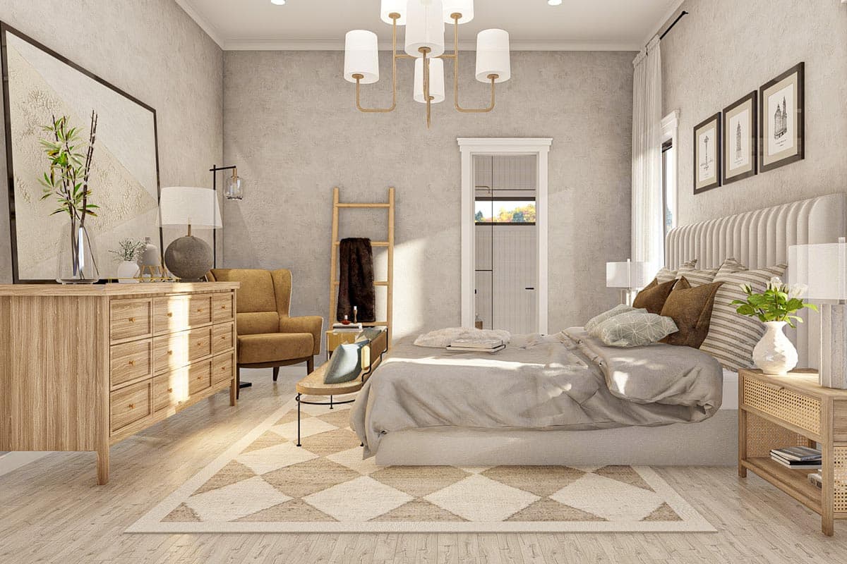 Plan 623142DJ: 2-Bed Barndominium-Style House Plan with Covered Patio and 3-Car Garage - 1575 Sq Ft - Image #18 - Barndominium, Country, Mid Century Modern, Modern, New American