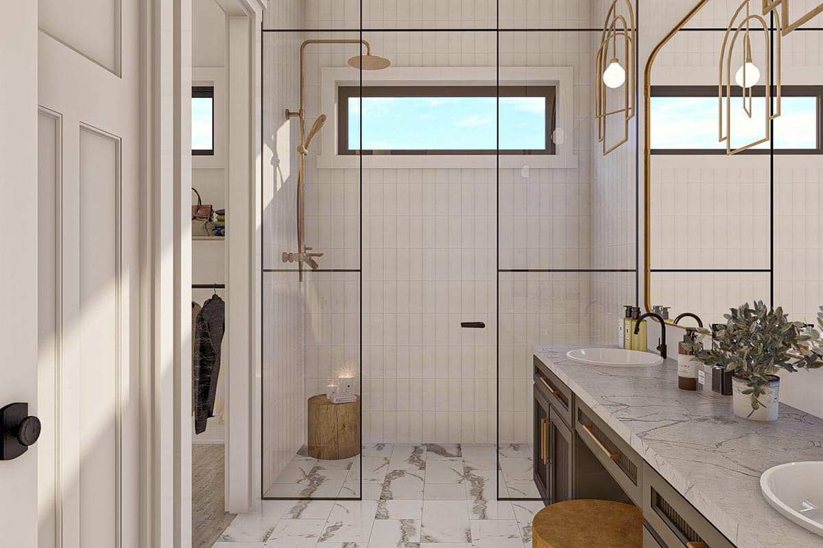 Plan 623142DJ: 2-Bed Barndominium-Style House Plan with Covered Patio and 3-Car Garage - 1575 Sq Ft - Image #19 - Barndominium, Country, Mid Century Modern, Modern, New American