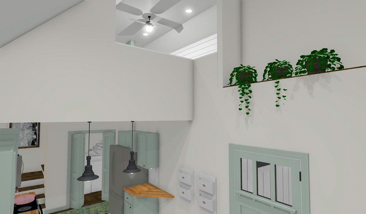 Plan 430822SNG: 650 Square Foot Board and Batten ADU with Loft - Image #8 - Cottage, Country, Craftsman, New American