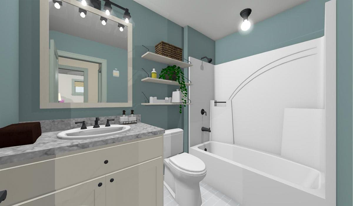 Plan 430822SNG: 650 Square Foot Board and Batten ADU with Loft - Image #11 - Cottage, Country, Craftsman, New American