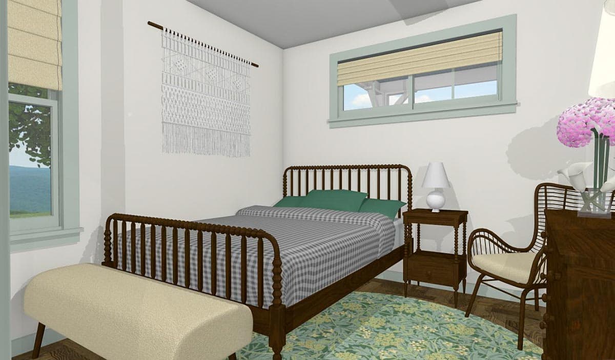 Plan 430822SNG: 650 Square Foot Board and Batten ADU with Loft - Image #13 - Cottage, Country, Craftsman, New American