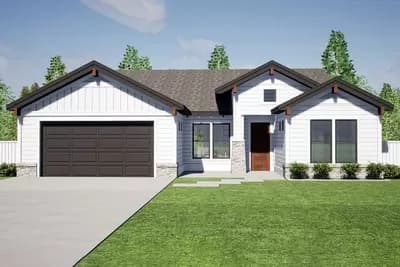 3-Bed Country Craftsman Ranch House Plan with Split-bed Layout - 2225 Sq Ft