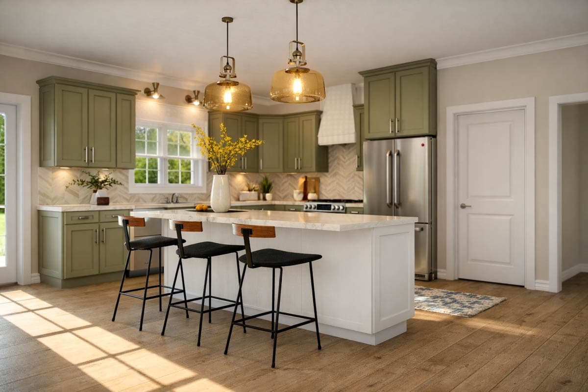 Plan 810008RBT: Modern Farmhouse Ranch House Plan with Flex Space and Rear Garage - Image #4 - Country, Modern Farmhouse, New American, Ranch, Traditional