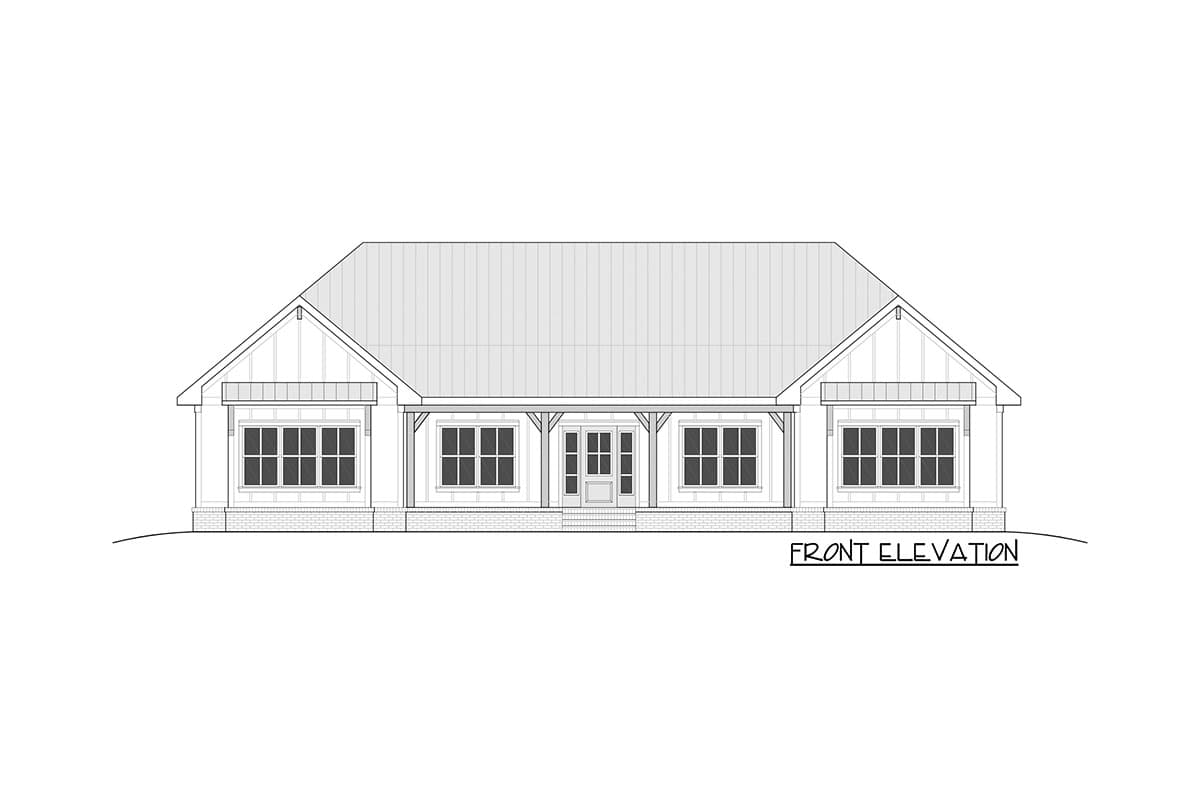 Plan 810008RBT: Modern Farmhouse Ranch House Plan with Flex Space and Rear Garage - Image #12 - Country, Modern Farmhouse, New American, Ranch, Traditional