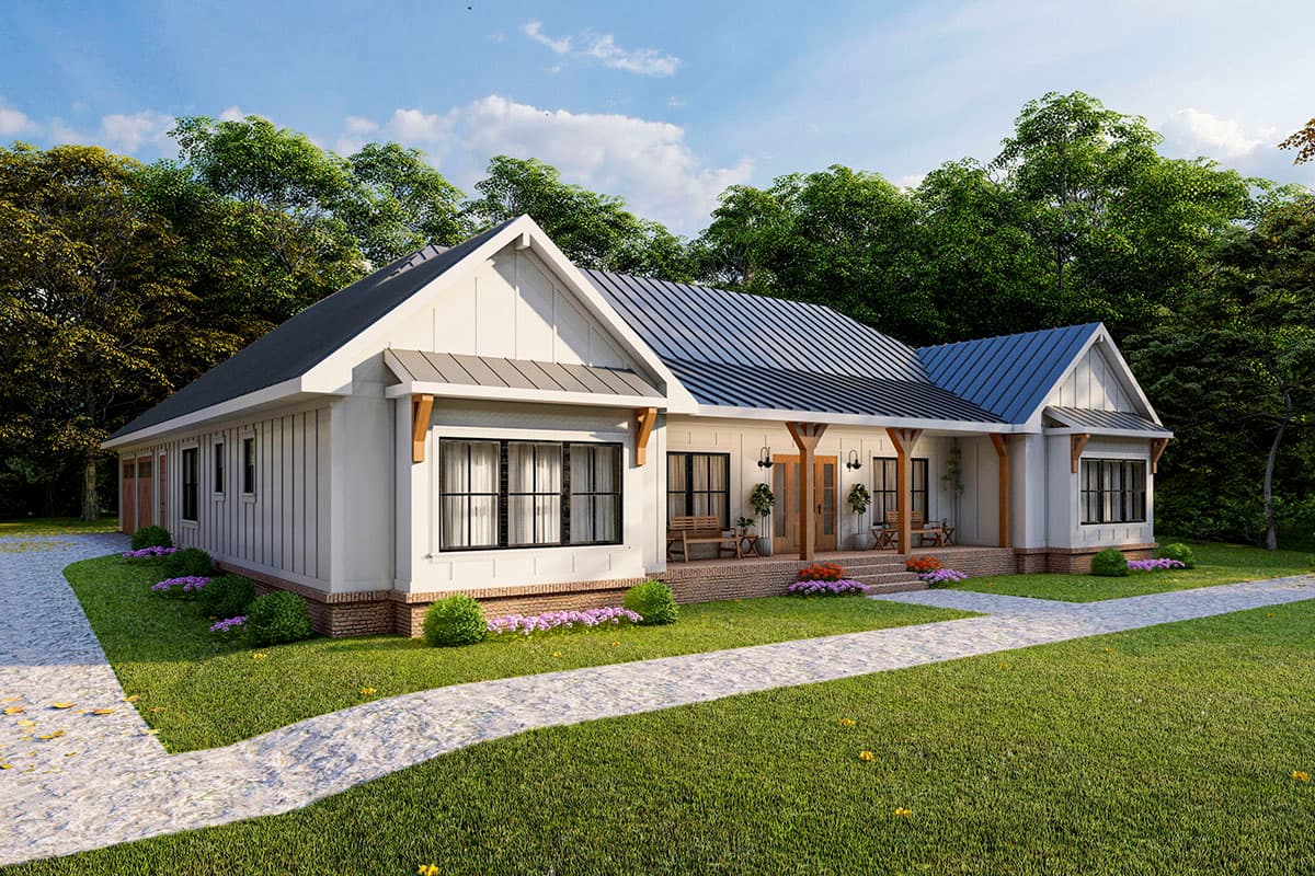 Plan 810008RBT: Modern Farmhouse Ranch House Plan with Flex Space and Rear Garage - Image #6 - Country, Modern Farmhouse, New American, Ranch, Traditional