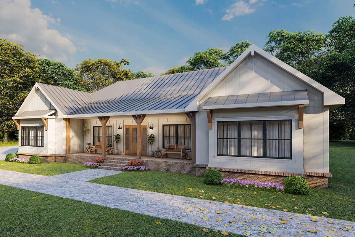 Plan 810008RBT: Modern Farmhouse Ranch House Plan with Flex Space and Rear Garage - Image #7 - Country, Modern Farmhouse, New American, Ranch, Traditional