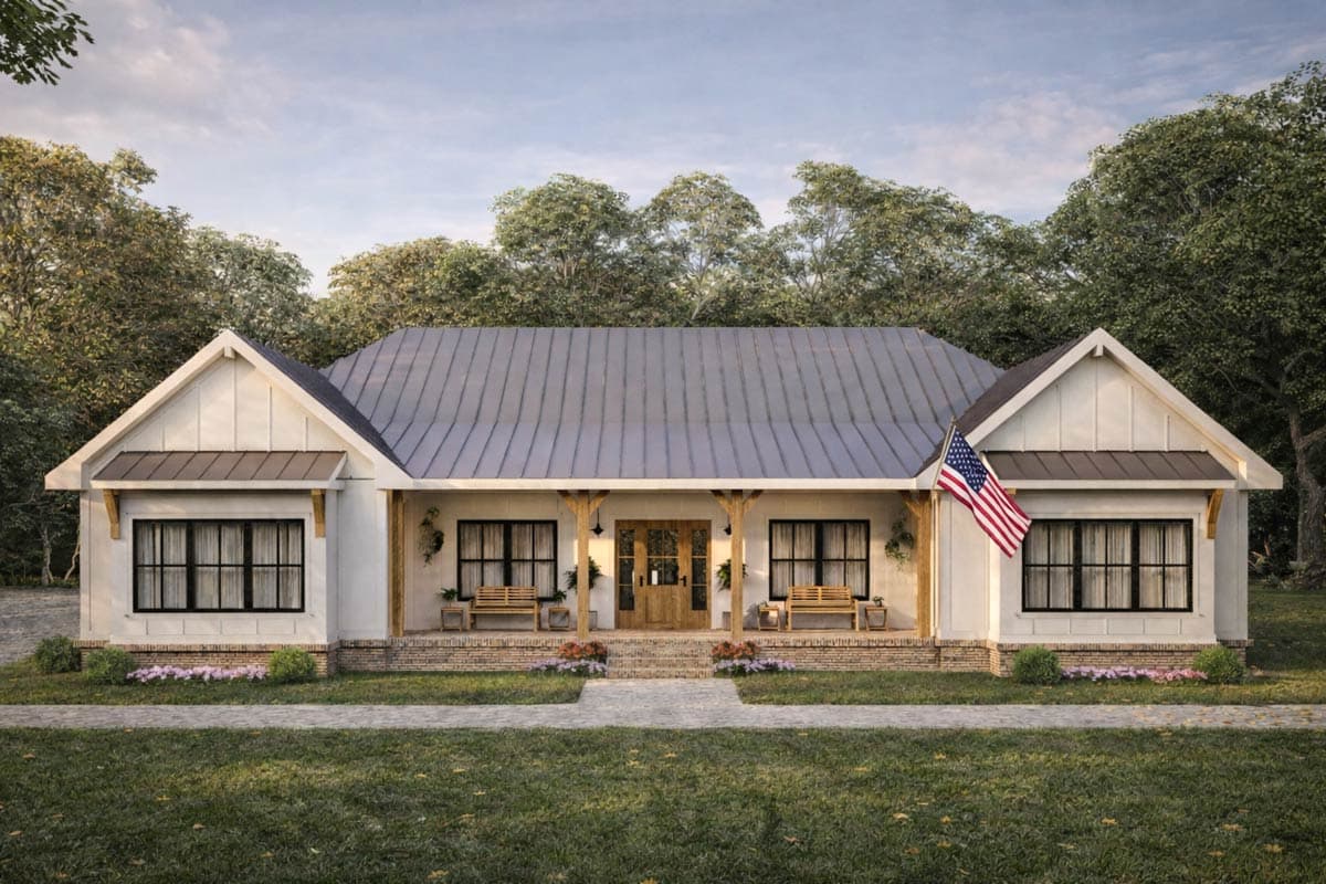 Plan 810008RBT: Modern Farmhouse Ranch House Plan with Flex Space and Rear Garage - Image #10 - Country, Modern Farmhouse, New American, Ranch, Traditional
