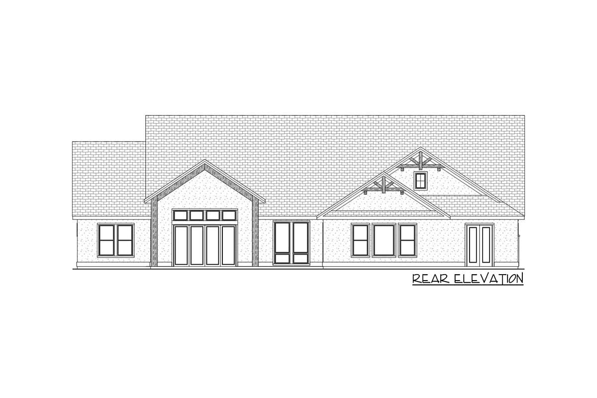 Plan 580035DFT: 4-Bed Modern Farmhouse Plan with Home Office and Gym - 3415 Sq Ft - Image #4 - Craftsman, Modern Farmhouse, Mountain, New American, Ranch